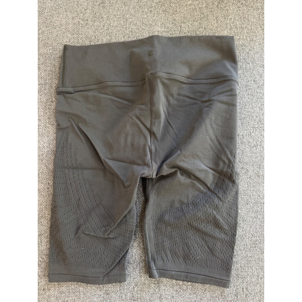 Lululemon Womens High Rise Mesh Biker Shorts Dark Gray Athletic Size 10